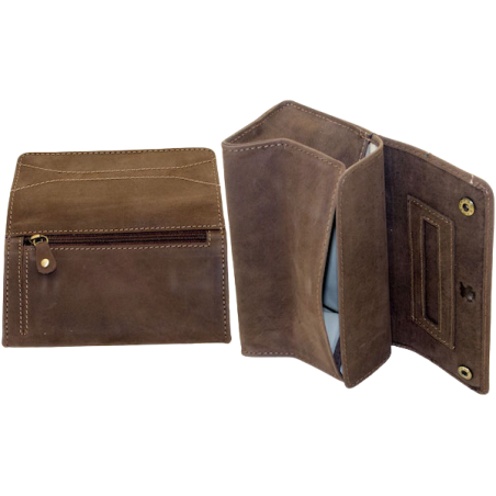 Wellauer Roll-up pouch ‘Brown’ genuine leather