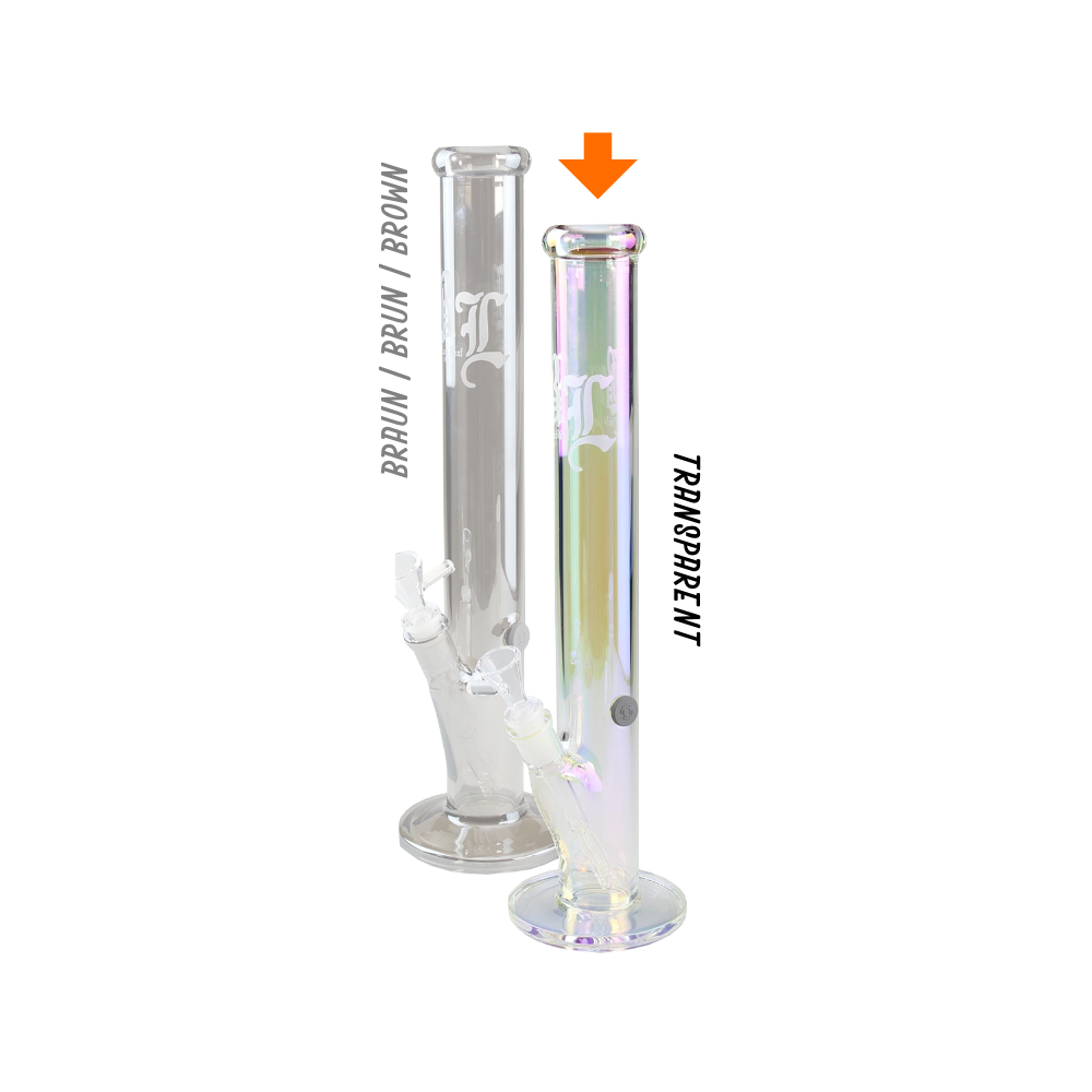 Black Leaf Neverland Bong mit Regenbogen-Metalleffekt Transparent