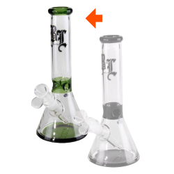 Black Leaf Piston Ice Bong Green