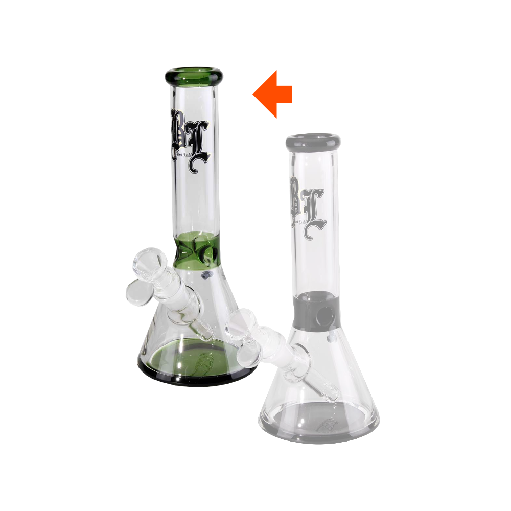 Black Leaf Piston Ice Bong Green