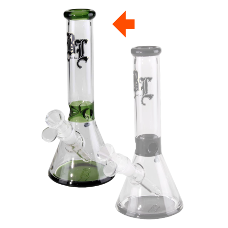 Black Leaf Piston Ice Bong Green