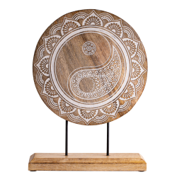 Berk Energy picture YinYang made of mango woodwith stand