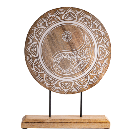 Berk Energy picture YinYang made of mango woodwith stand