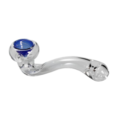 Pipe en verre bleu