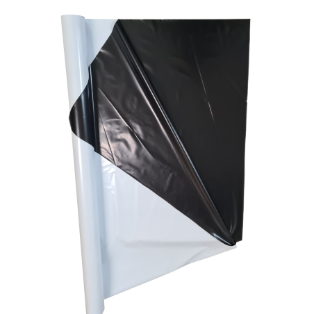 30x2m Plastic Foil Black/White lightproof, 125μm
