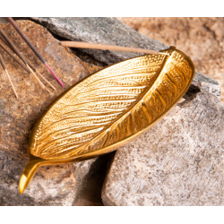 White metal incense holder leaf gold-plated