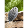 White metal incense holder leaf