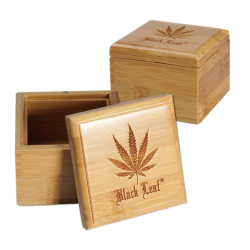 Black Leaf Leaf Bamboo Storage Box