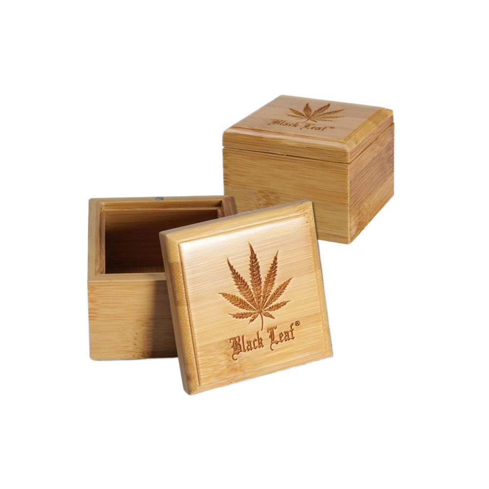 Black Leaf Leaf Bamboo Storage Box