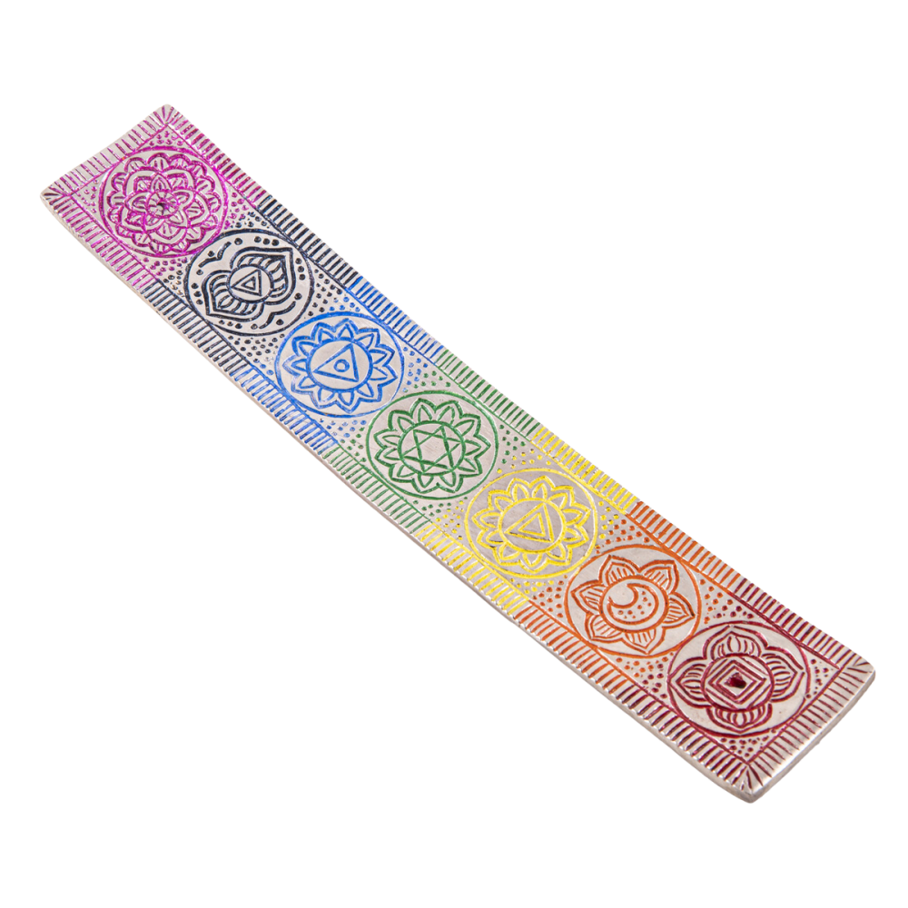 Chakra chopstick holder white metal