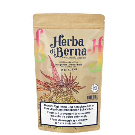 Herba di Berna Mango Haze Outdoor CBD fleurs, 45g