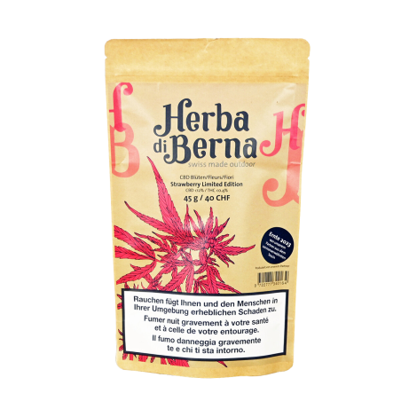 Herba di Berna Strawberry Outdoor CBD Blüten, 45g