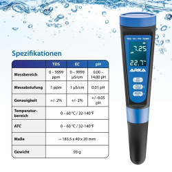 Arka PH/TDS/EC Combo Meter