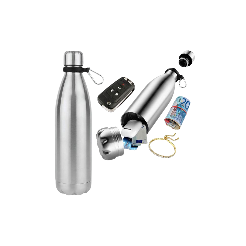 Double-walled drinking bottle with secret stash, 400ml