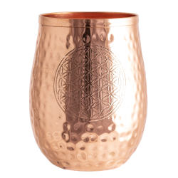 Copper drinking cup flower of life