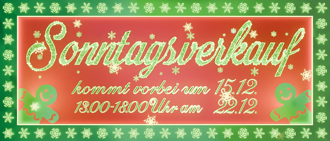 Sonntagsverkauf Dezember